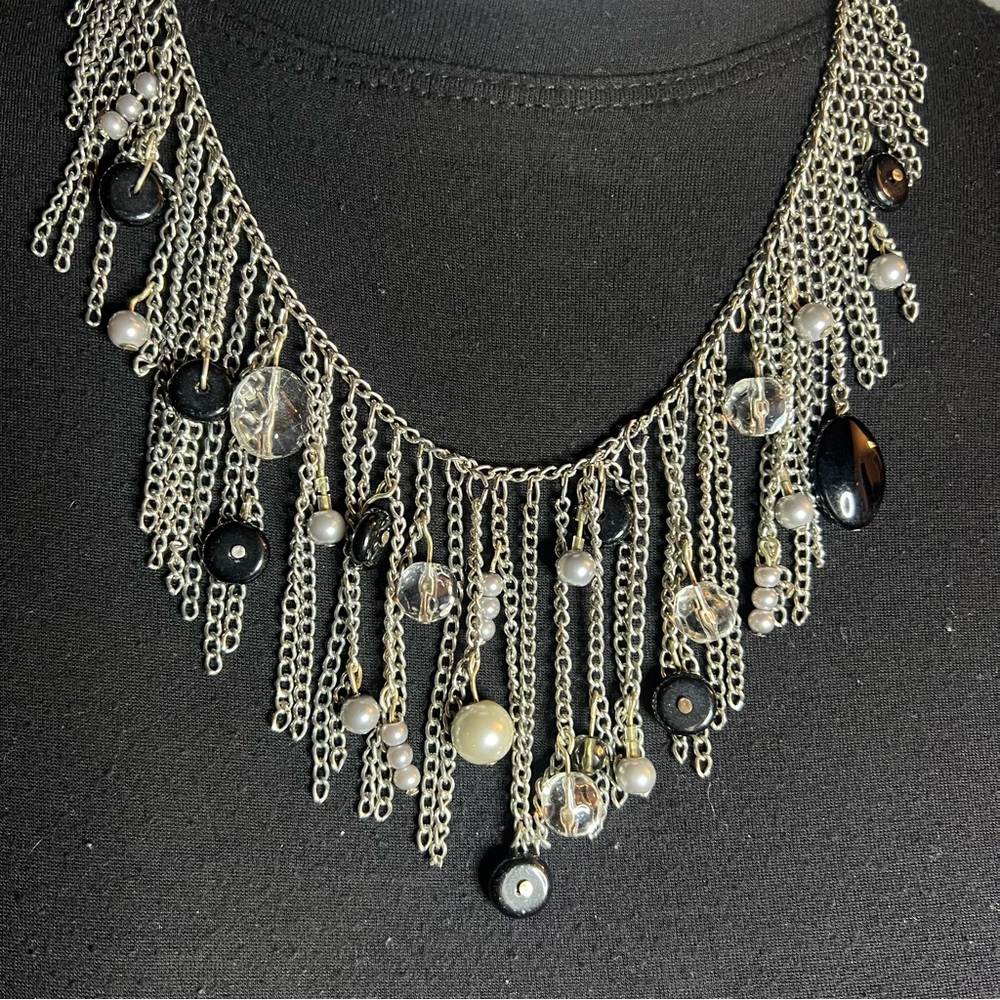 Silver Tone Statement Necklace